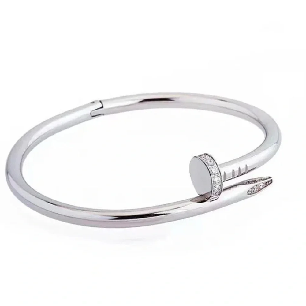 Nail Bangle Cuff Bracelet | New! Unique Gift | OS | Silver or Gold